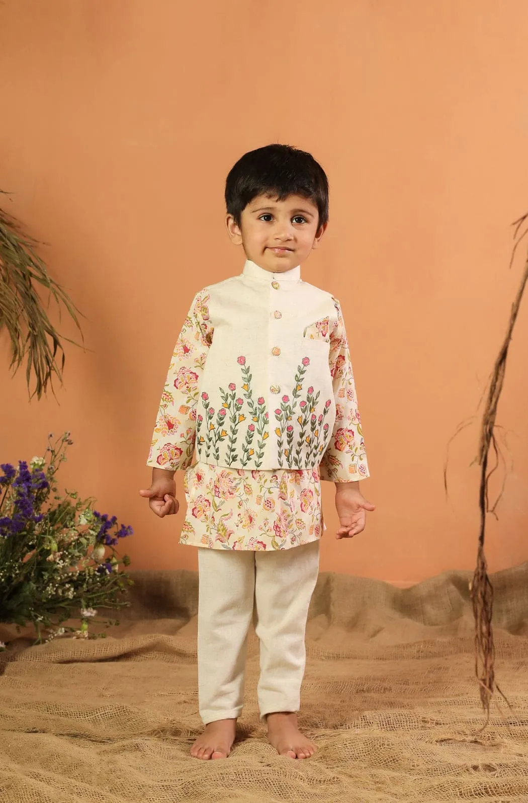 Pre-Order- BOY 3 Pc Bundi Set- Beige