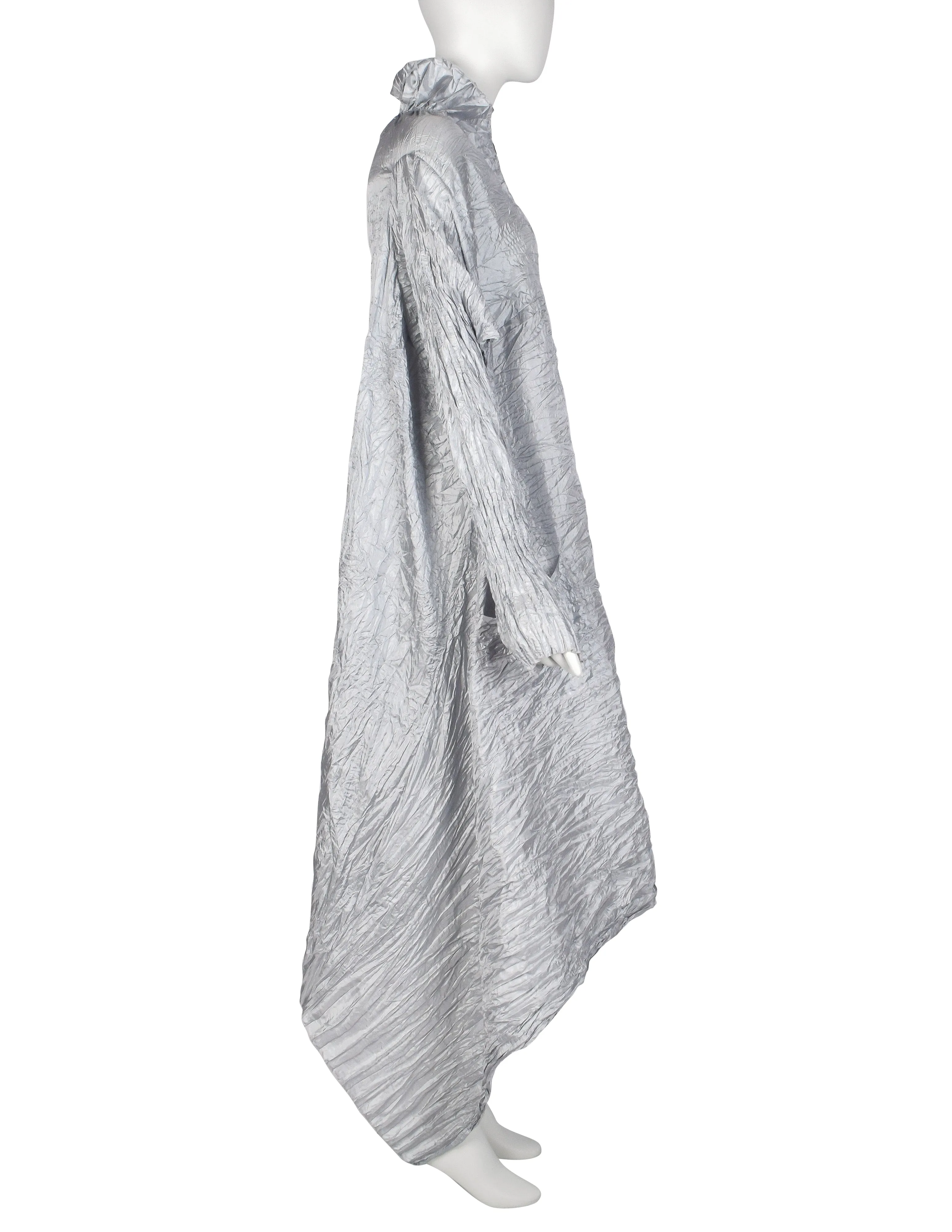 Ray London Vintage Silver Plisse Pleated Duster