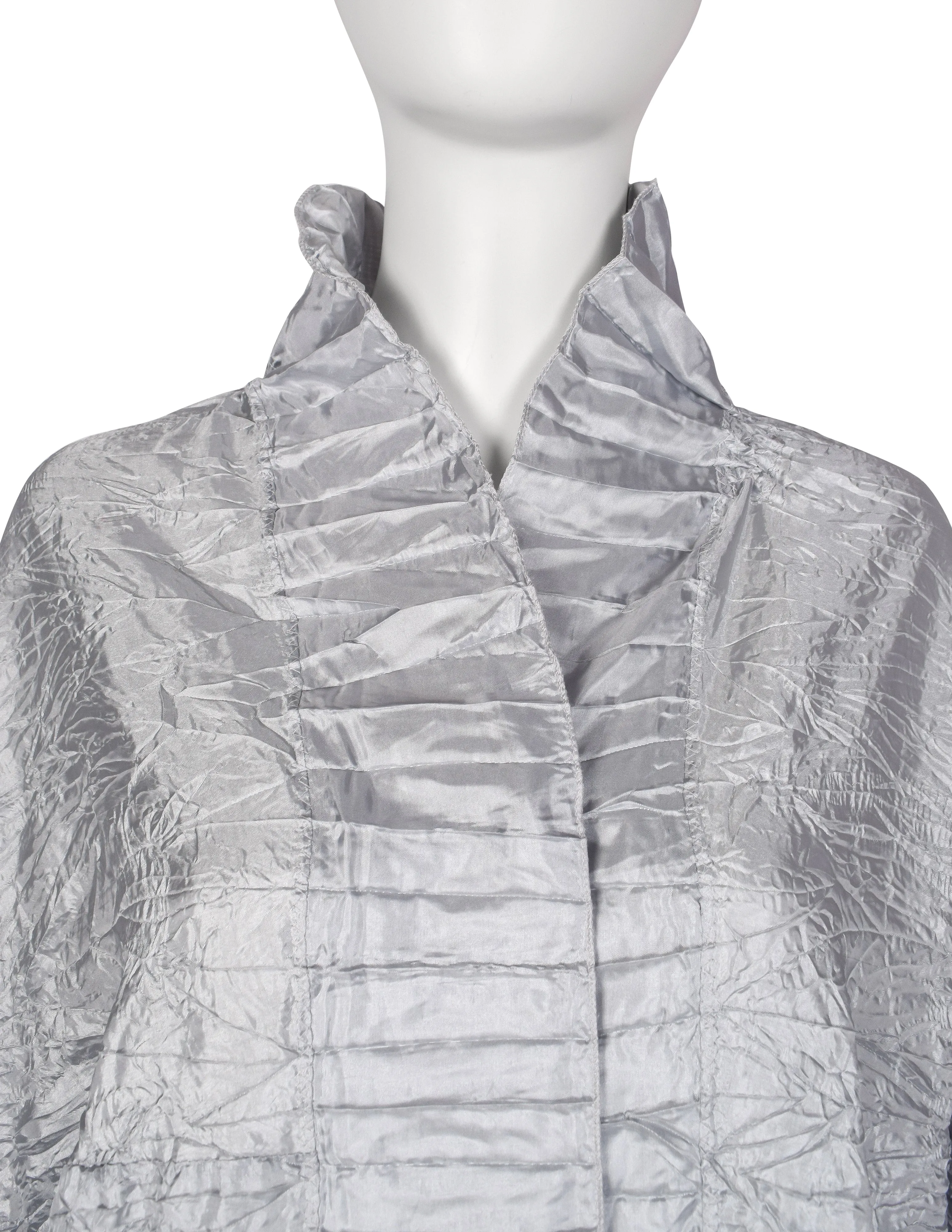 Ray London Vintage Silver Plisse Pleated Duster