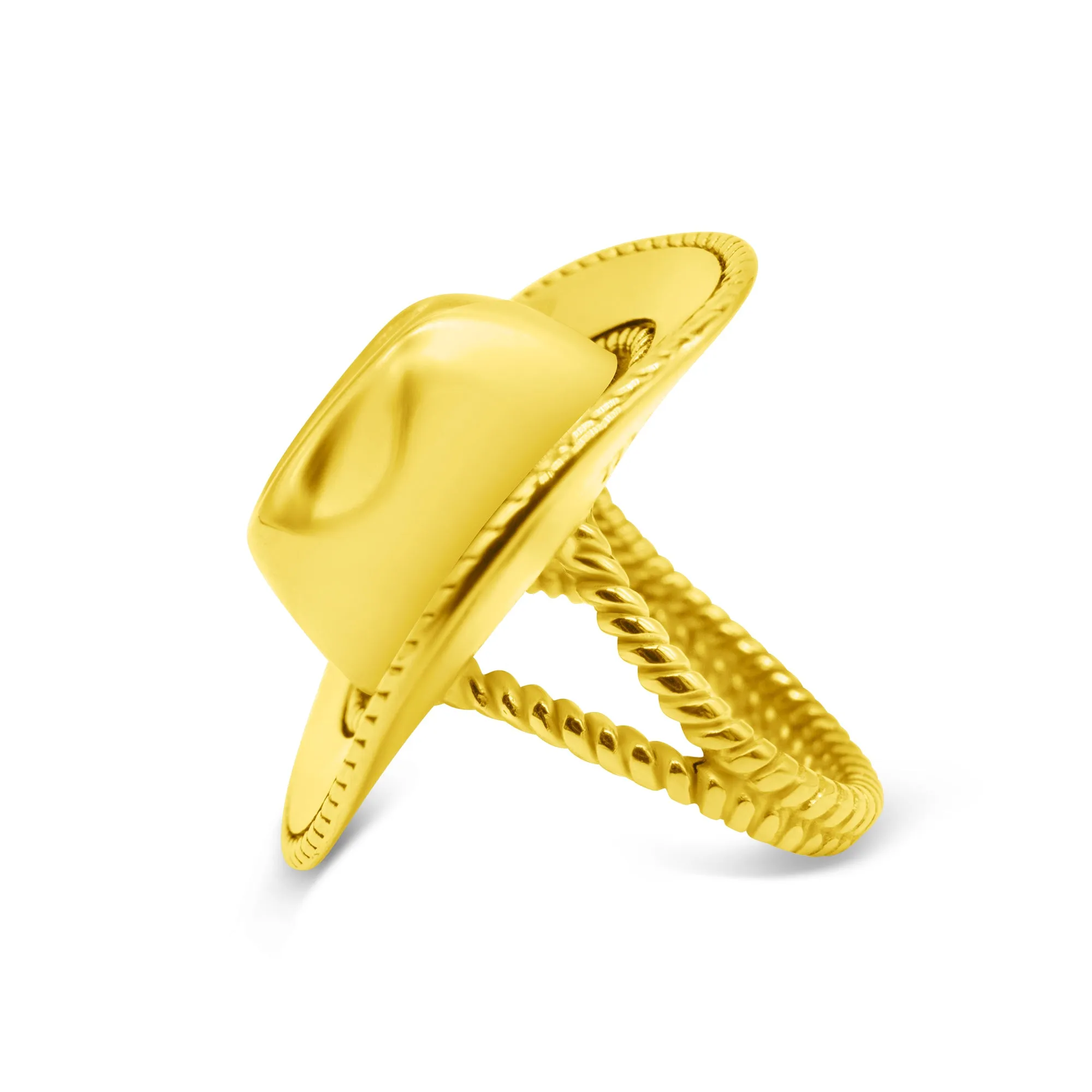 Rodeo Cowboy Hat Ring Gold