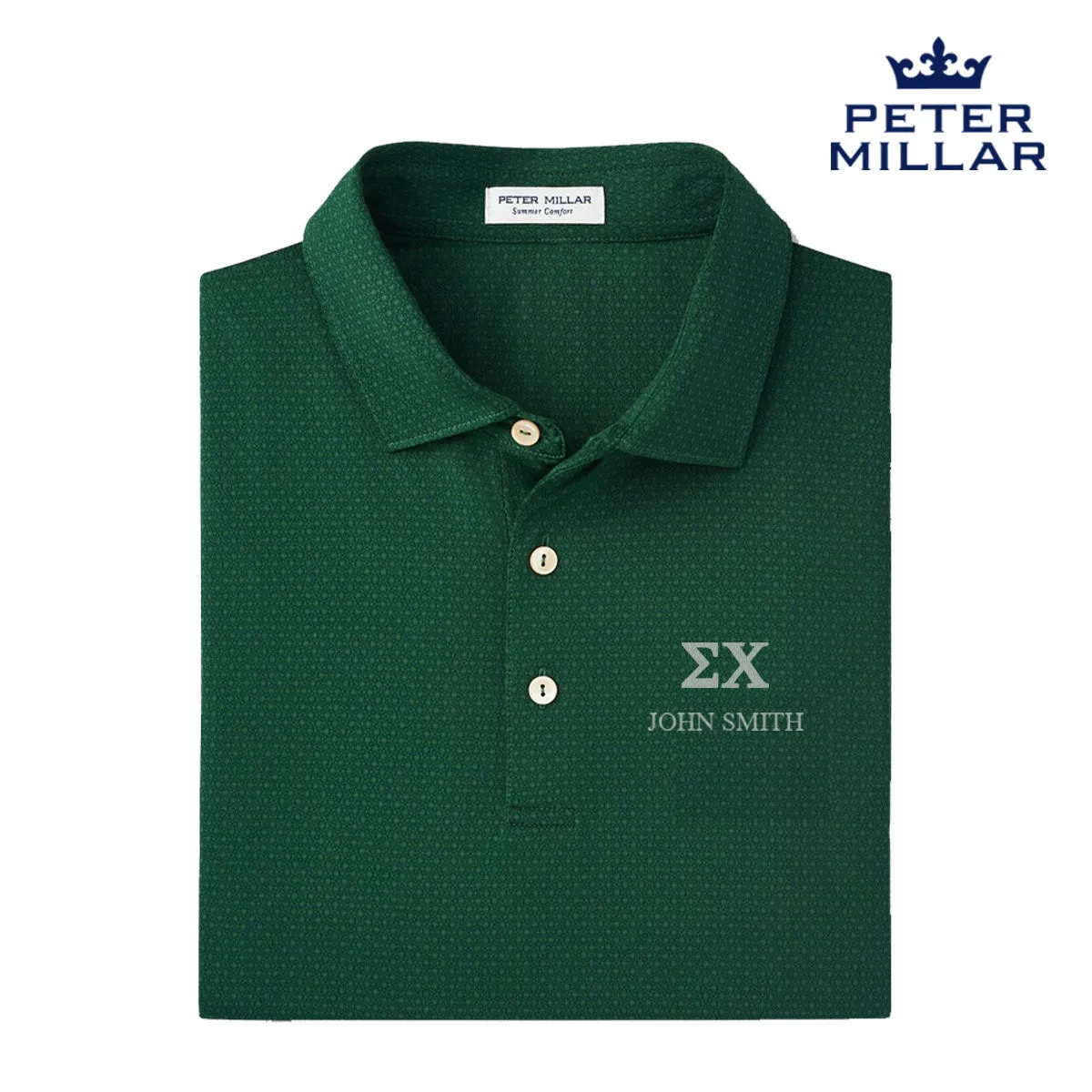 Sigma Chi Personalized Peter Millar Tesseract Patterned Polo With Greek Letters