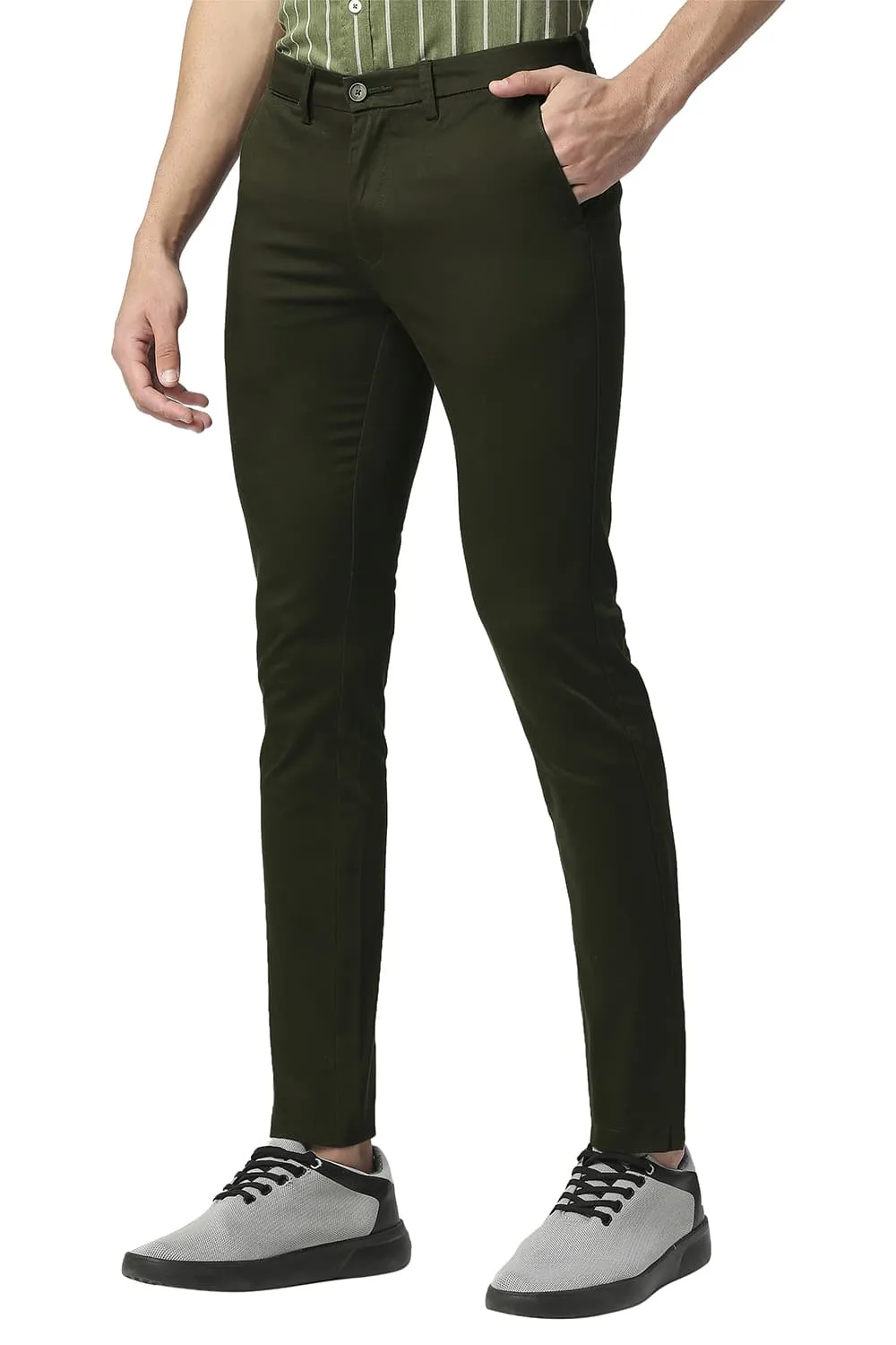 Skinny Fit Broken Twill Stretch Trousers