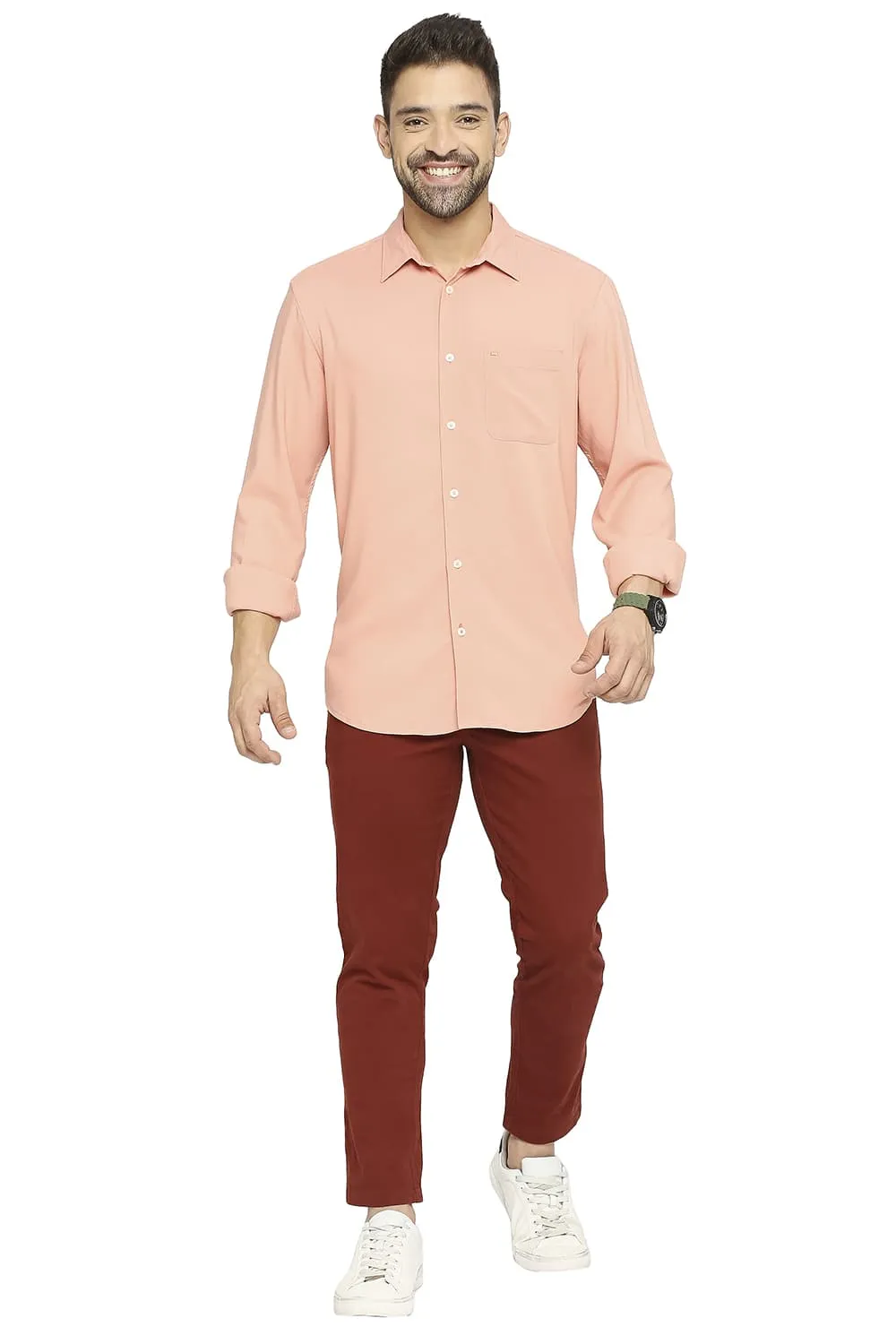 Slim Fit Viscose Polyester Stretch Twill Shirt