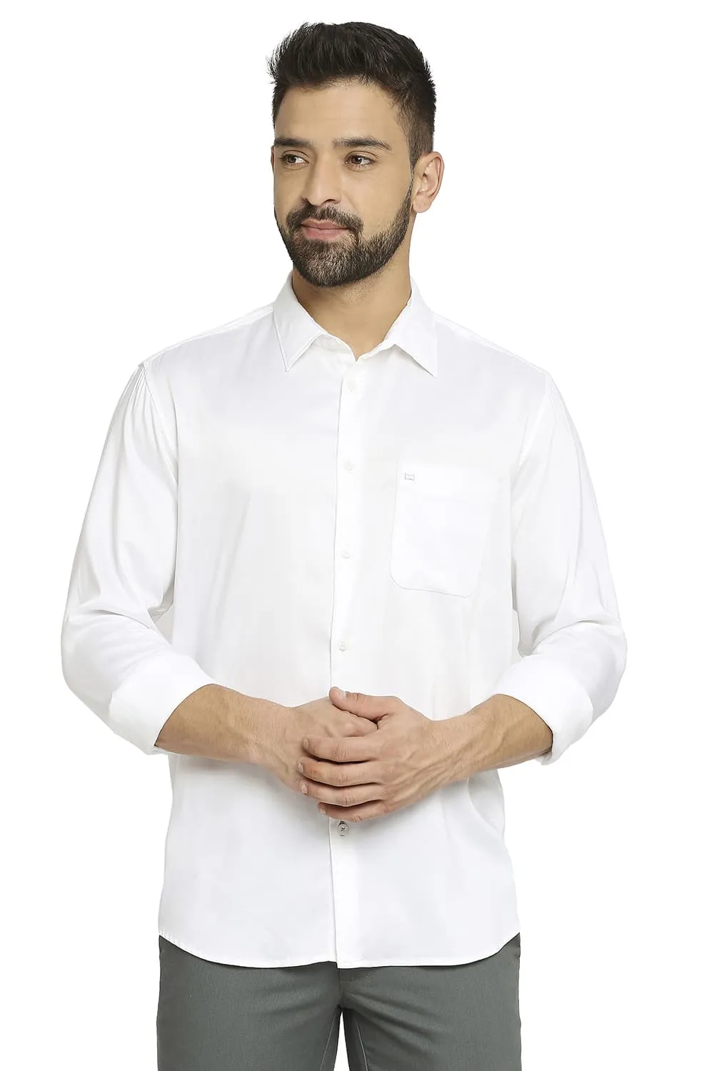 Slim Fit Viscose Polyester Stretch Twill Shirt