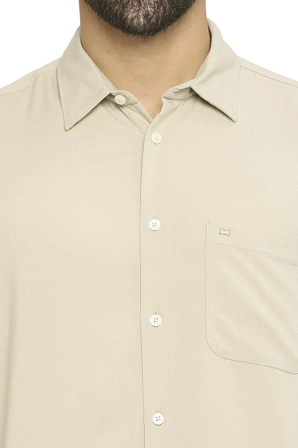 Slim Fit Viscose Polyester Stretch Twill Shirt