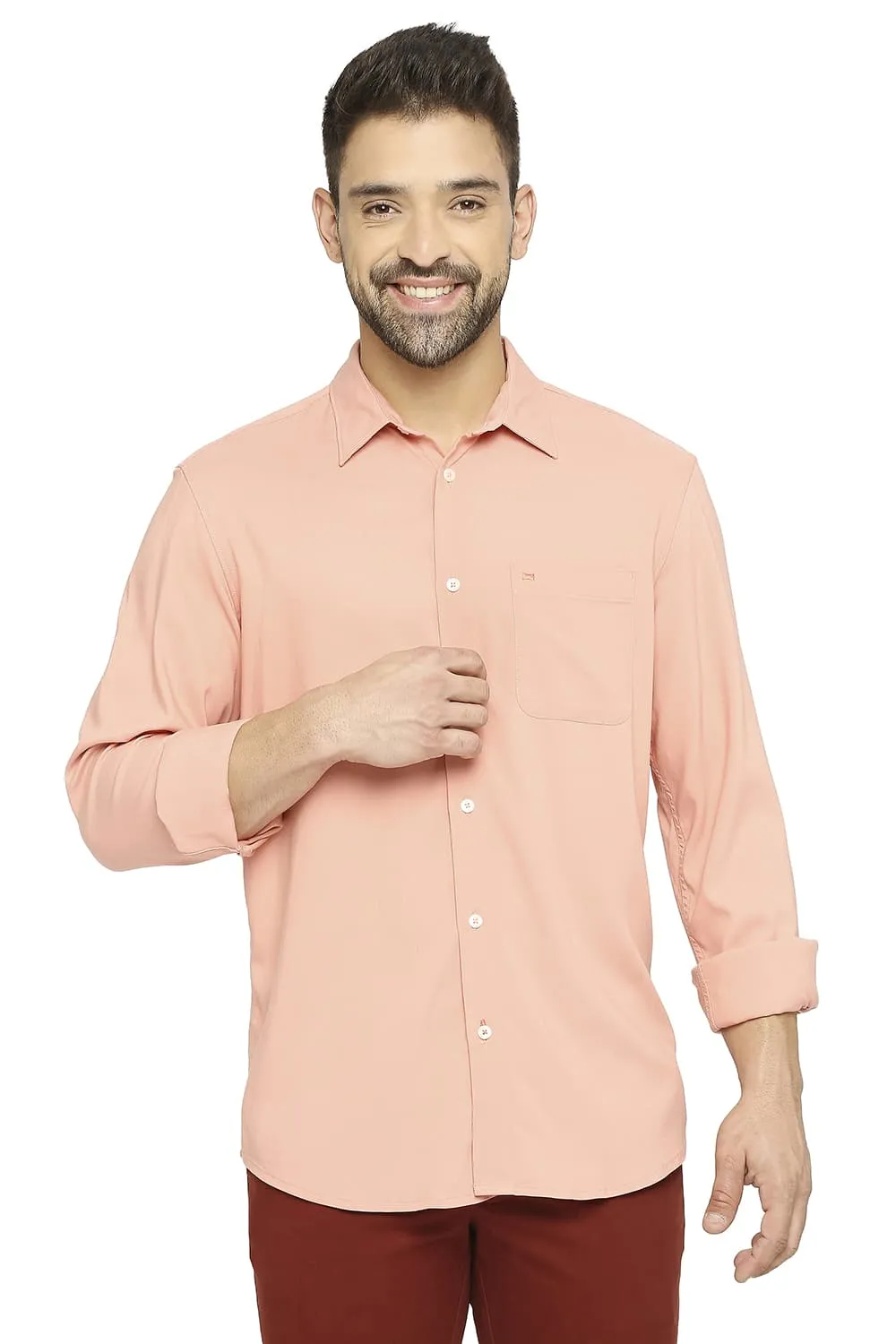 Slim Fit Viscose Polyester Stretch Twill Shirt