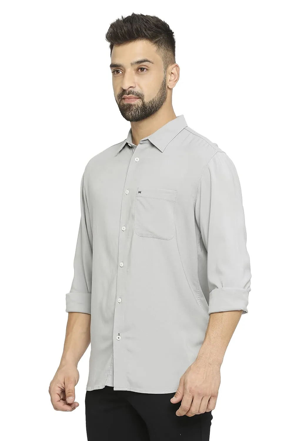 Slim Fit Viscose Polyester Stretch Twill Shirt