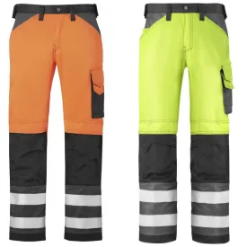 Snickers Hi Vis 3 Series Work Trousers Kneepad Pockets Class 2 -3333