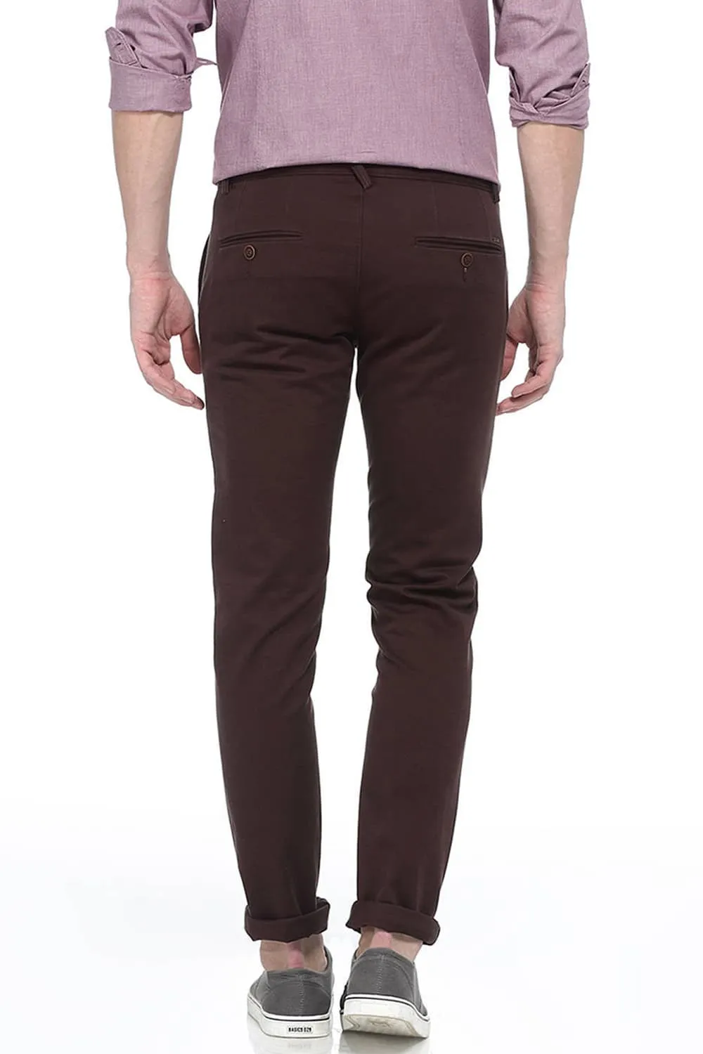 Tapered Fit Irregular Satin Stretch Trouser