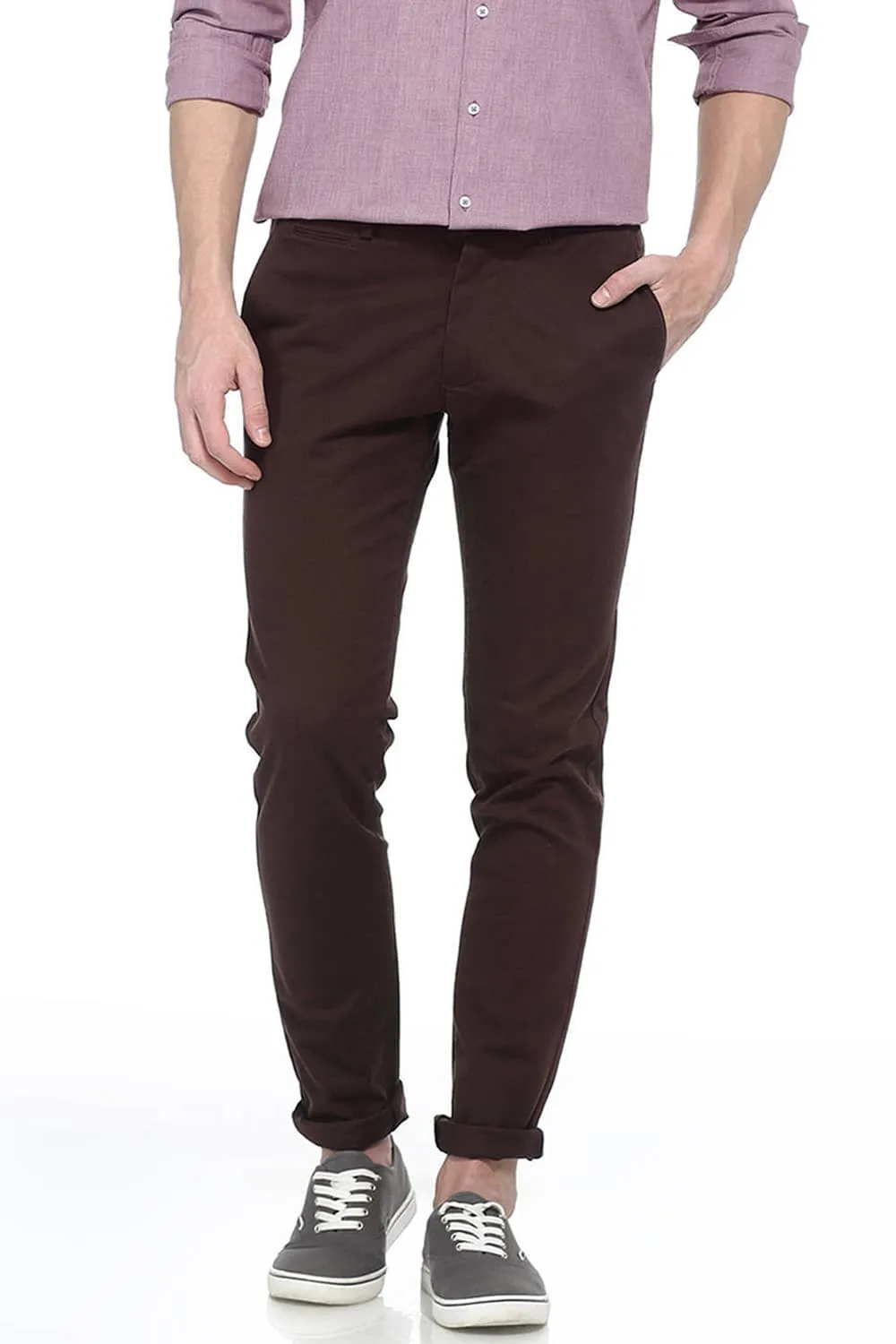 Tapered Fit Irregular Satin Stretch Trouser