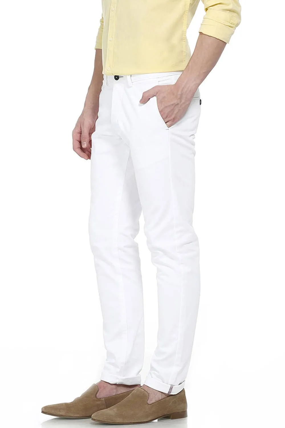 Tapered Fit Irregular Satin Stretch Trouser