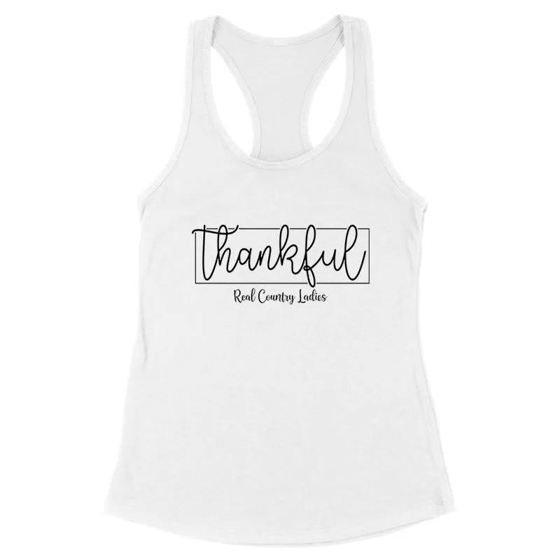 Thankful Black Print Front Apparel