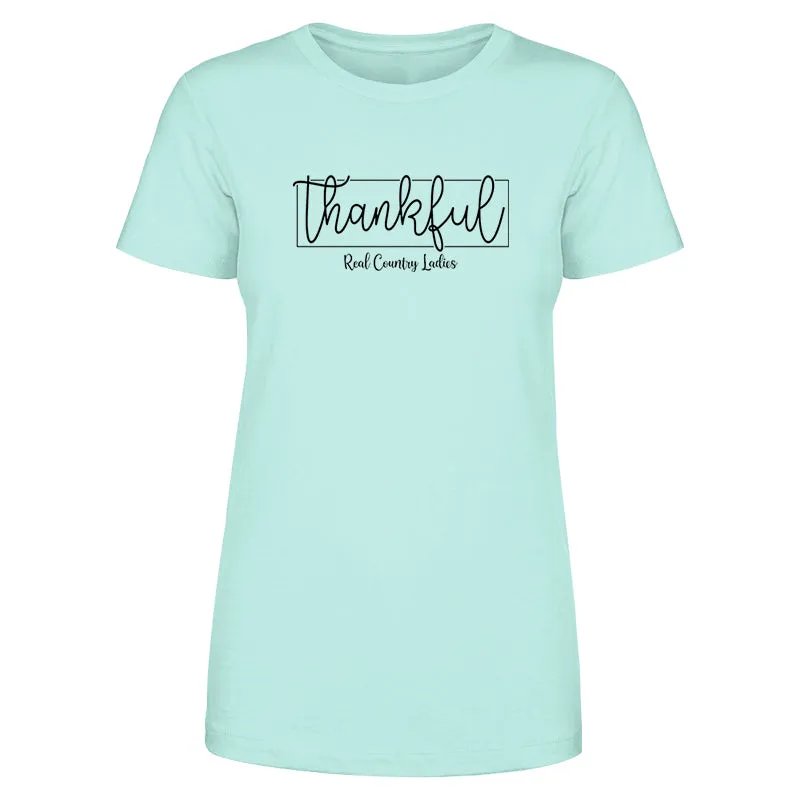 Thankful Black Print Front Apparel