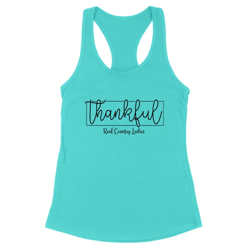 Thankful Black Print Front Apparel