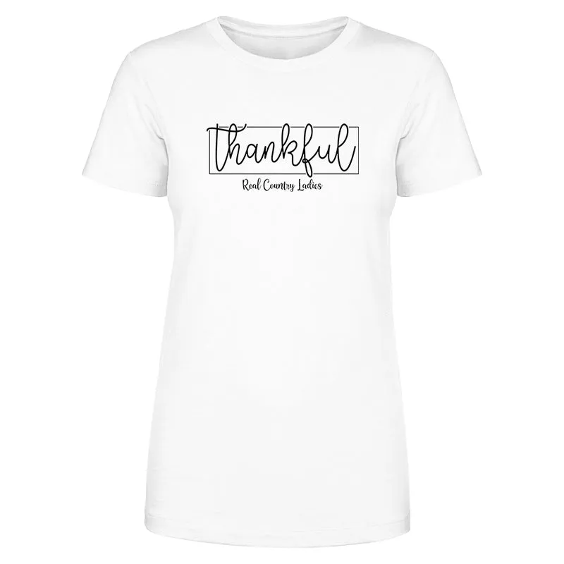 Thankful Black Print Front Apparel