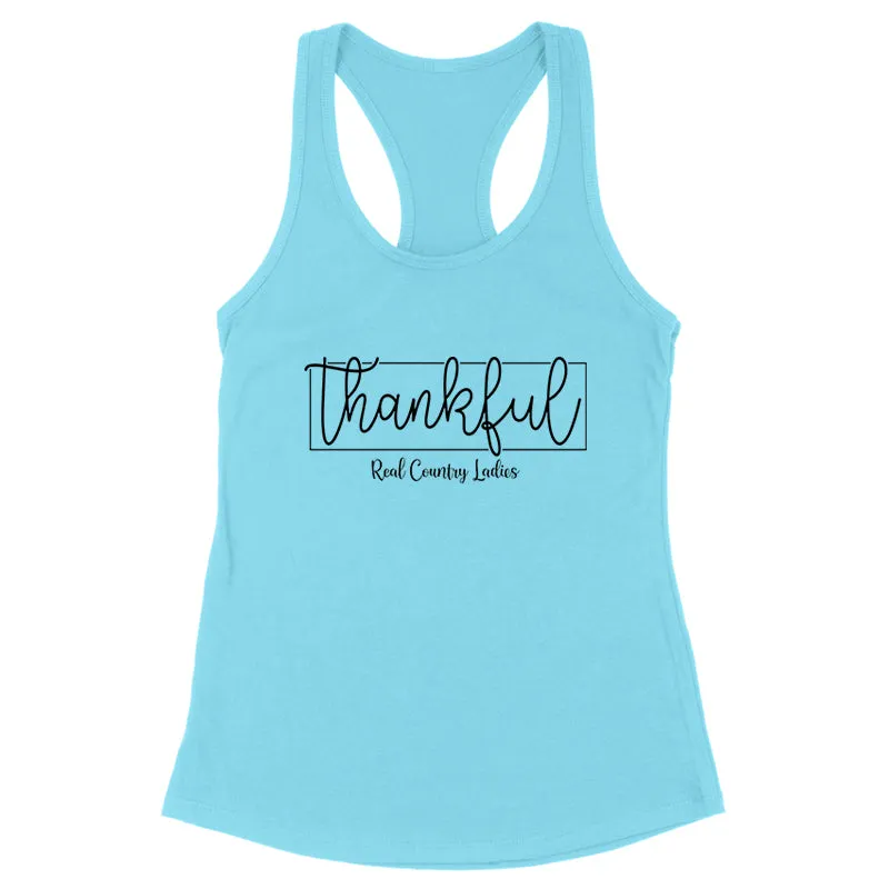 Thankful Black Print Front Apparel