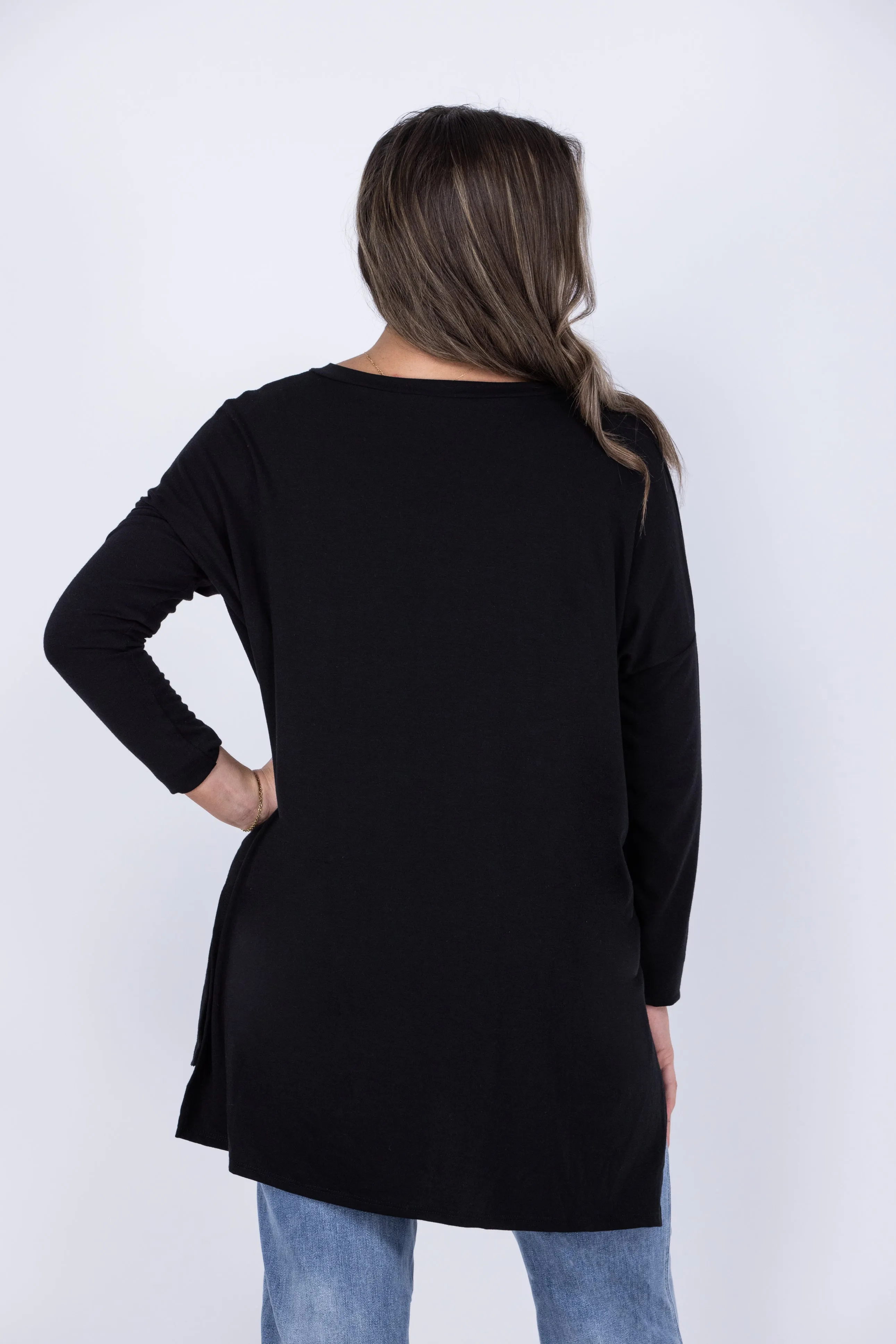 V-Neck Layering Long Sleeve Tunic Top