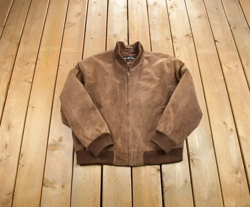 Vintage 1990s Wear Me Out Suede Bomber Jacket