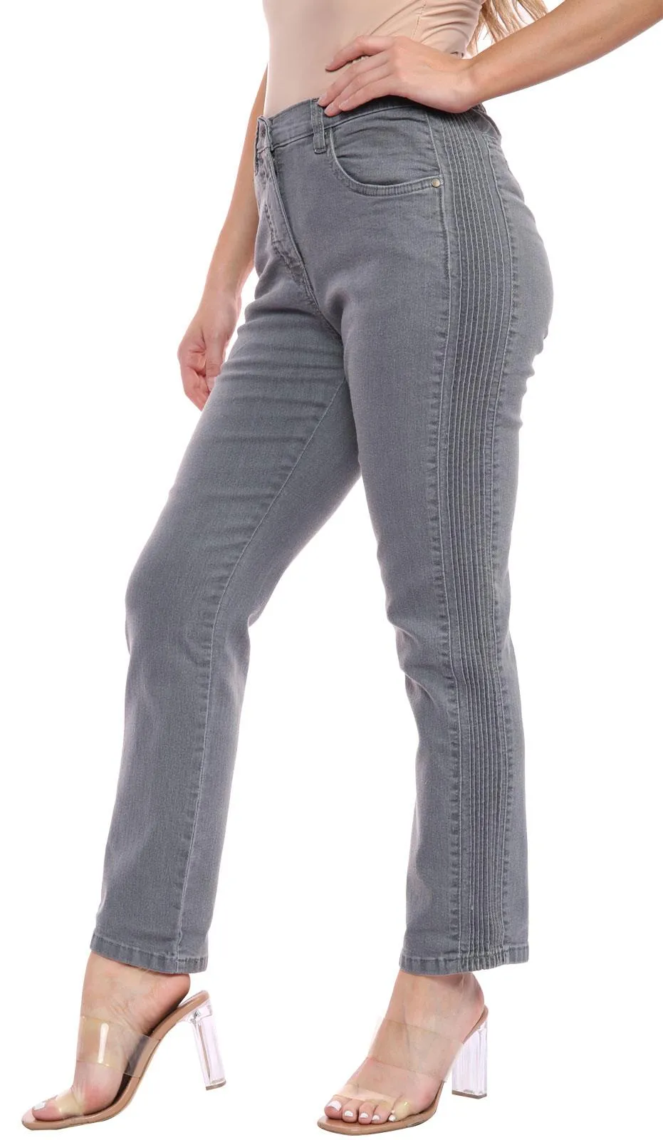 Women Pleated Design Jeans - SR201